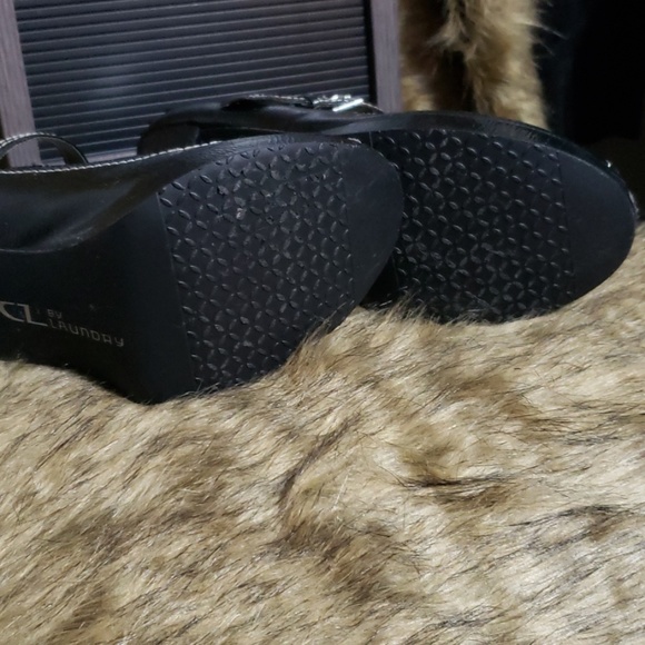 Chinese Laundry Black Peek Toe 4" Heels 9M - Picture 5 of 8